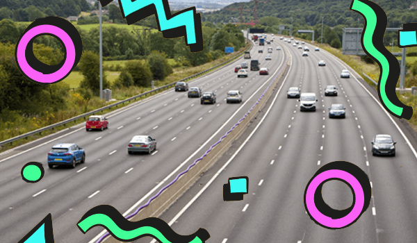 Motorway with cars